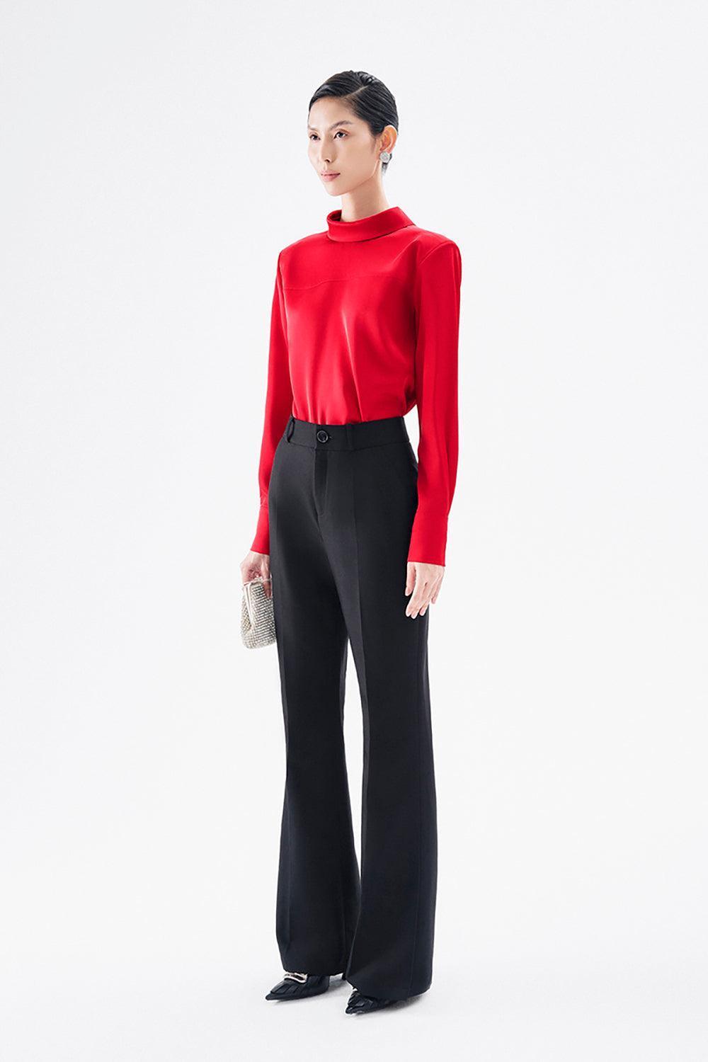 Lauriel Straight Cuff Sleeved Satin Shirt - MEAN BLVD