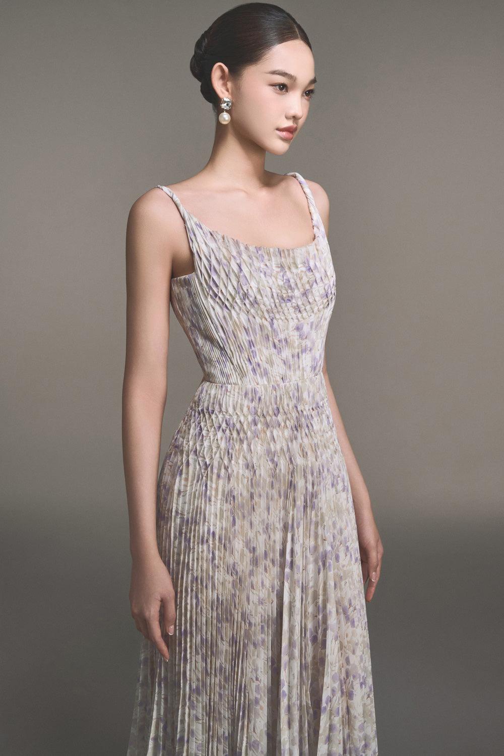 Lavender Pleated Maxi Dress - MEAN BLVD