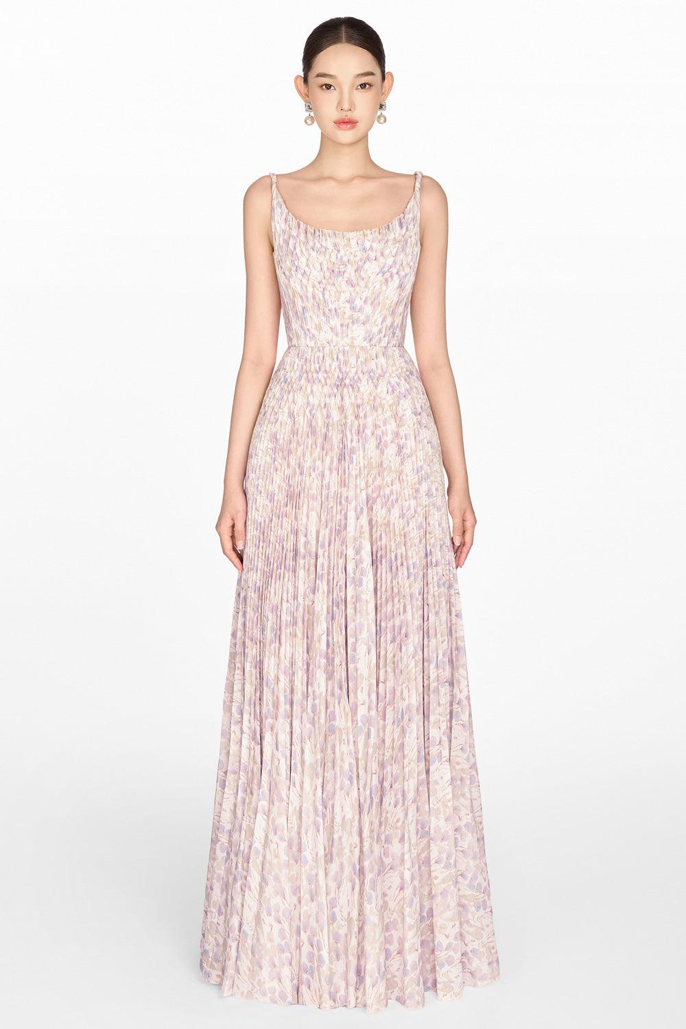 Lavender Pleated Maxi Dress - MEAN BLVD