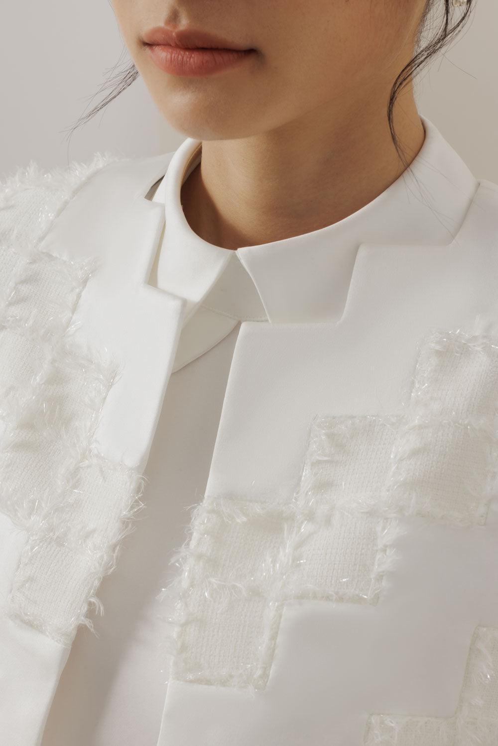 Lavinia Cropped Long Sleeved Tweed Jacket - MEAN BLVD