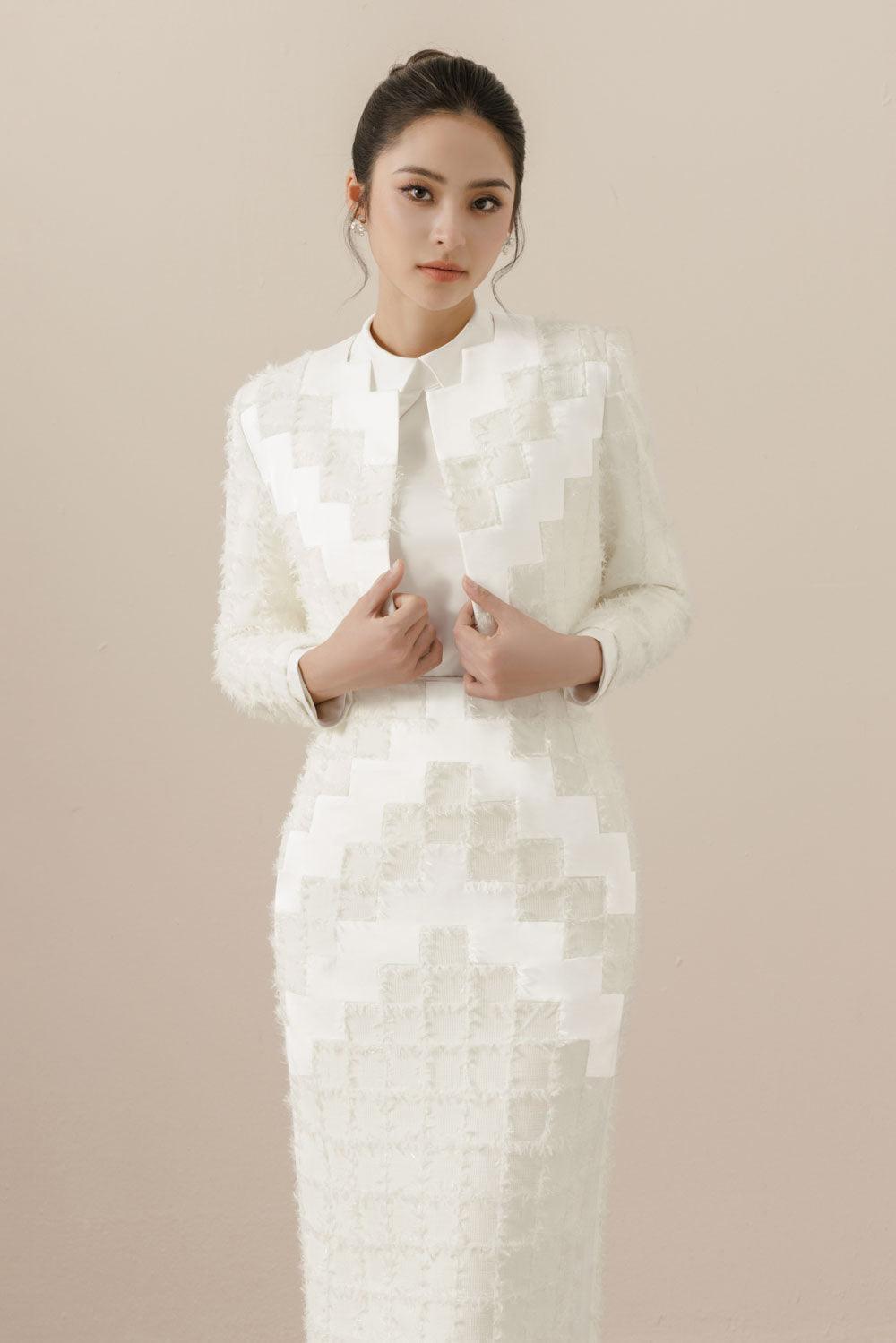 Lavinia Cropped Long Sleeved Tweed Jacket - MEAN BLVD