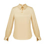 Lavinia Straight Collared Neck Polyester Silk Top - MEAN BLVD