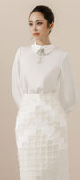 Lavinia Straight Collared Neck Polyester Silk Top - MEAN BLVD