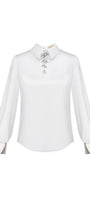 Lavinia Straight Collared Neck Polyester Silk Top - MEAN BLVD
