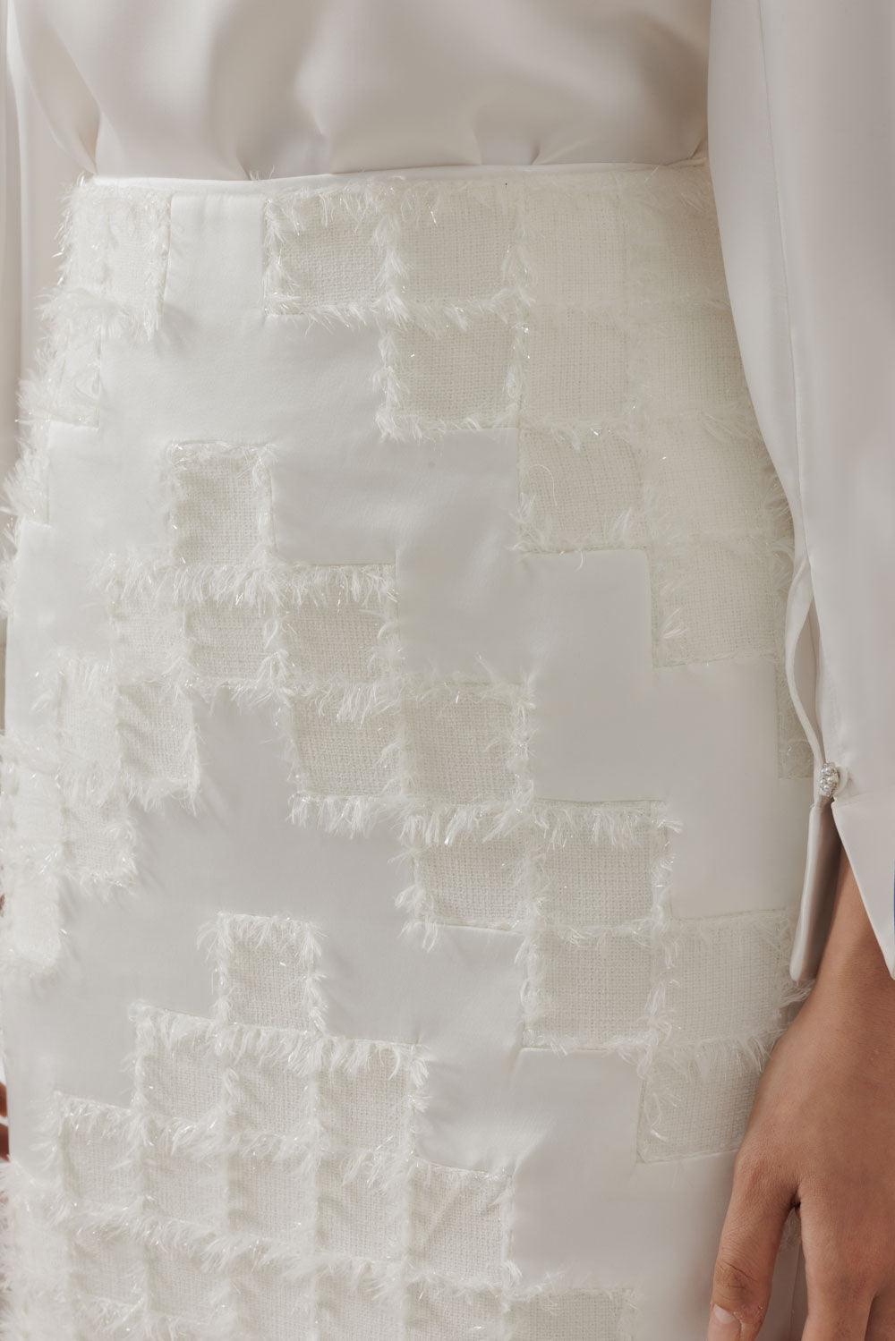 Lavinia Straight Fringed Tweed Midi Skirt - MEAN BLVD