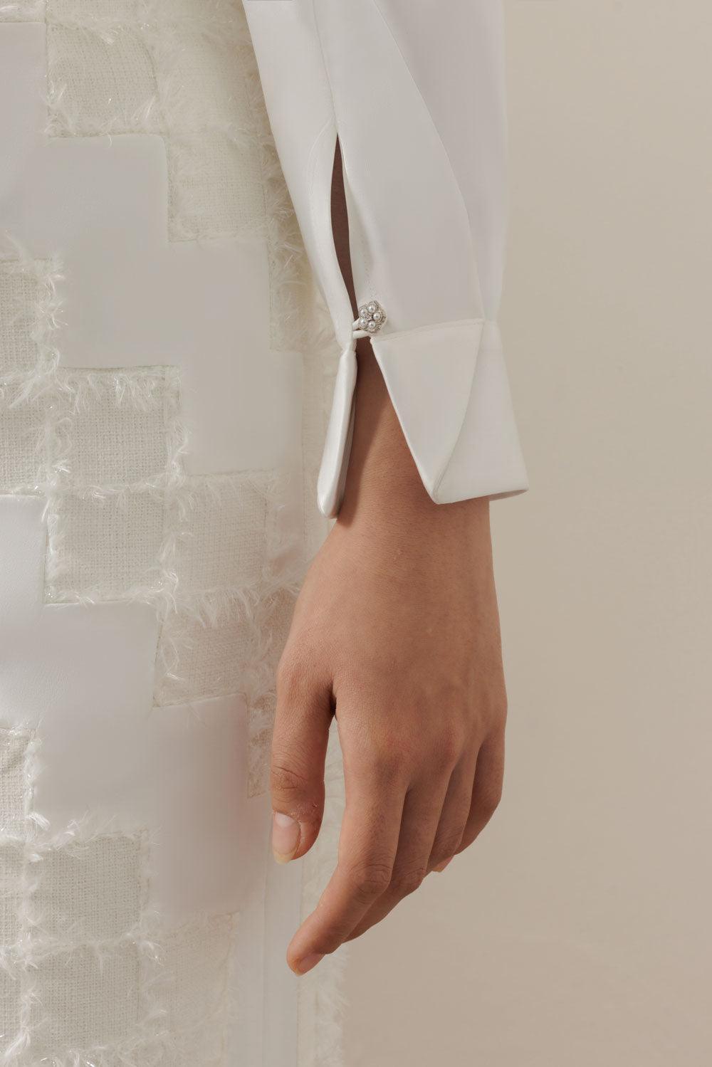 Lavinia Straight Fringed Tweed Midi Skirt - MEAN BLVD