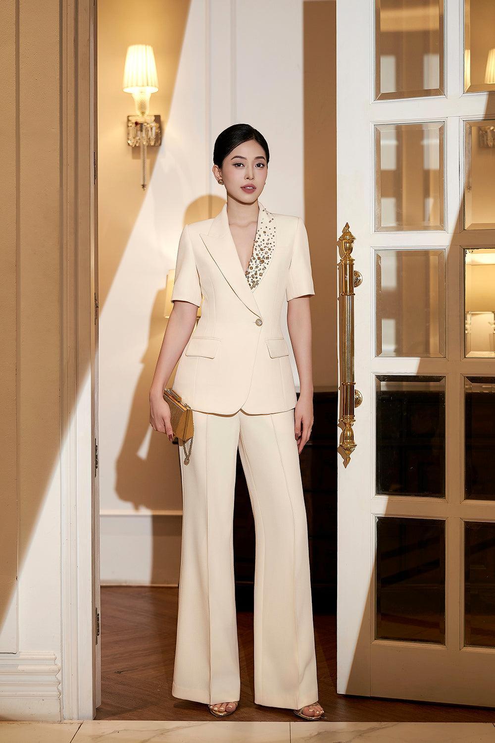 Lavinia Straight High Waist Cotton Floor Length Trousers - MEAN BLVD