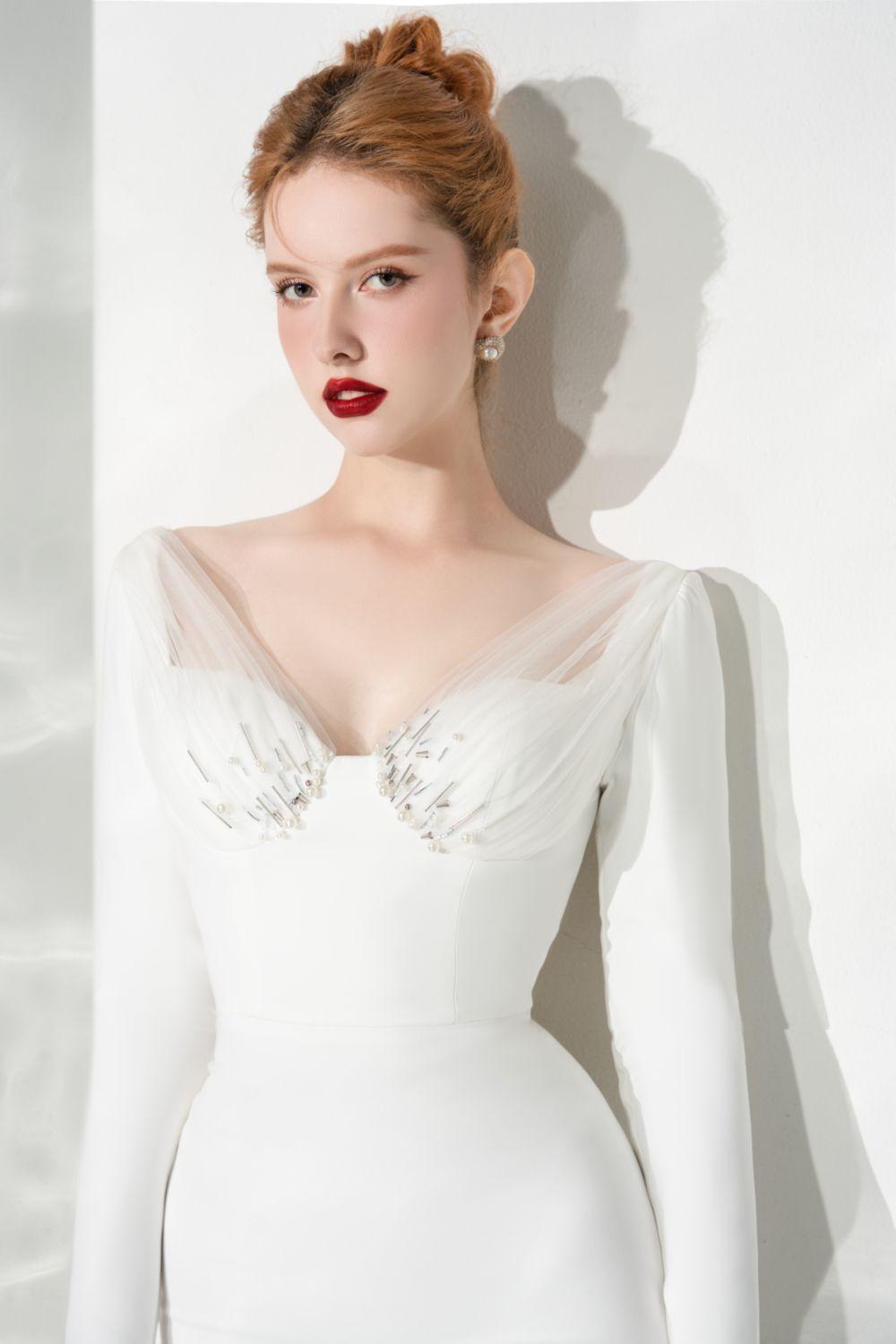 Lavish Sheath Long Sleeved Cotton Midi Dress - MEAN BLVD