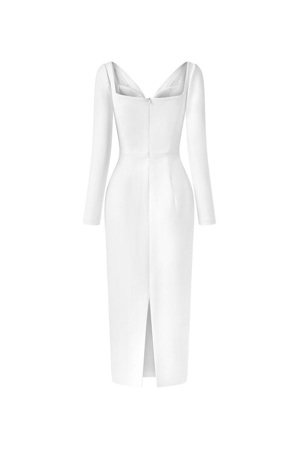 Lavish Sheath Long Sleeved Cotton Midi Dress - MEAN BLVD