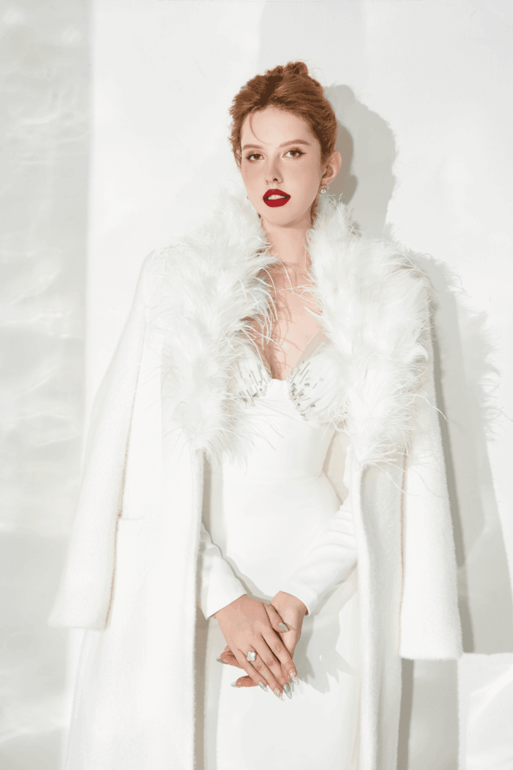 Lavish Straight Feather Tweed Trench Coat - MEAN BLVD