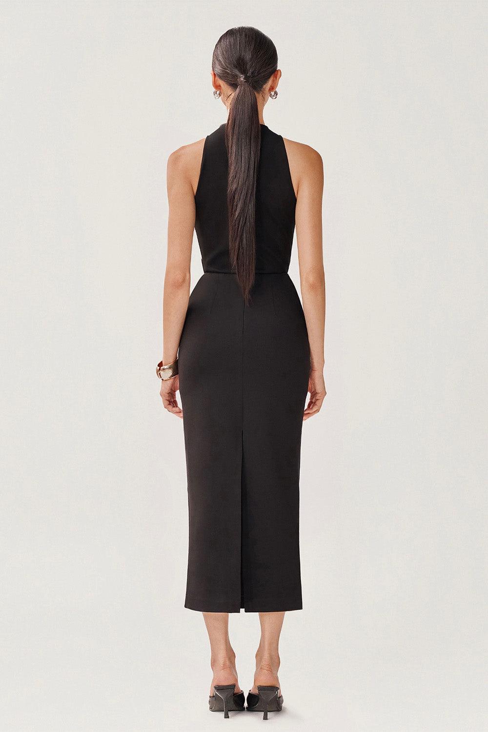 Layla Sarong Back Slit Cotton Spandex Ankle Length Skirt - MEAN BLVD
