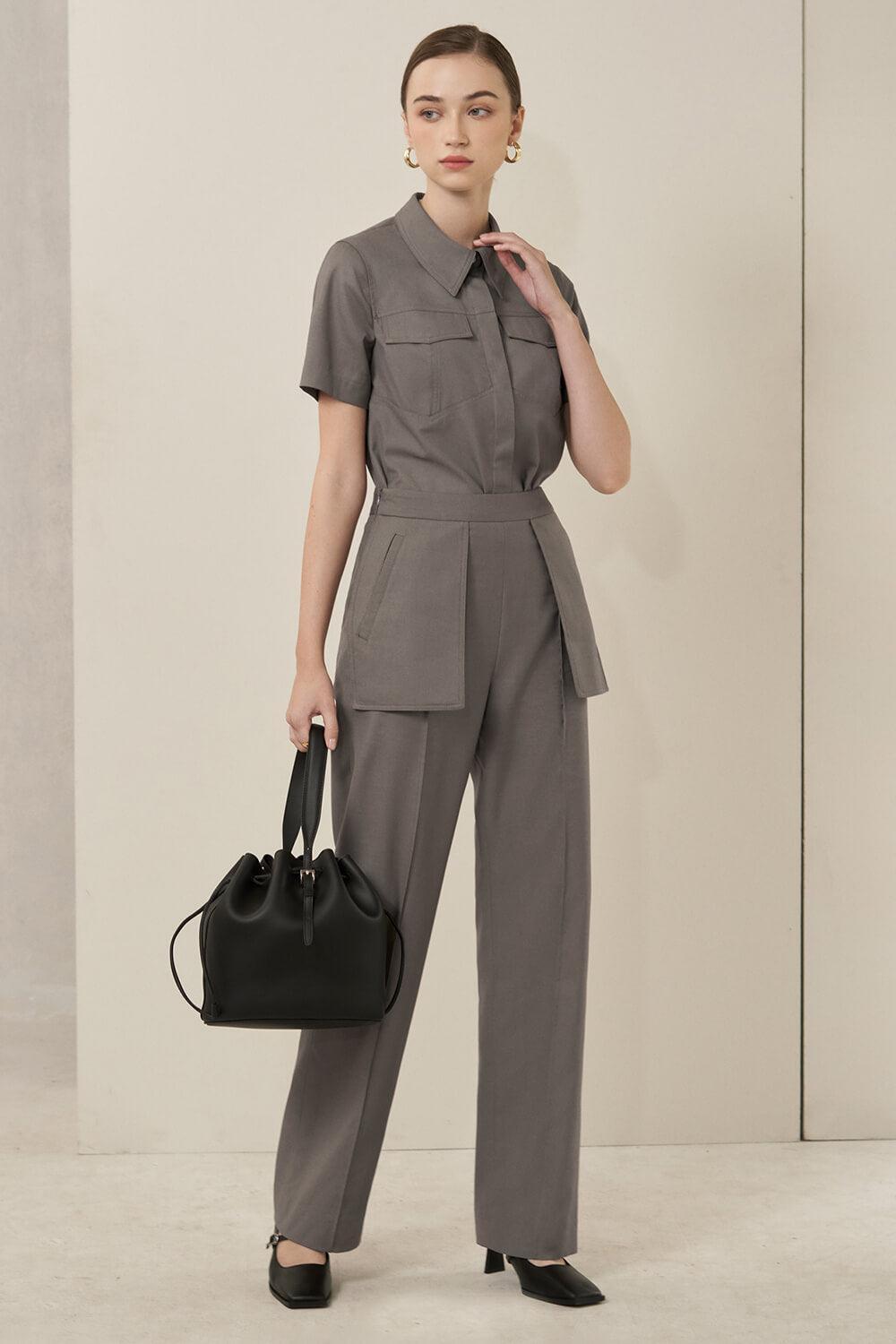 Legacy Straight High Waist Polycotton Ankle Length Pants - MEAN BLVD