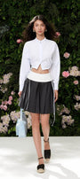 Leia Gathered Long Sleeved Cotton Crop Top - MEAN BLVD