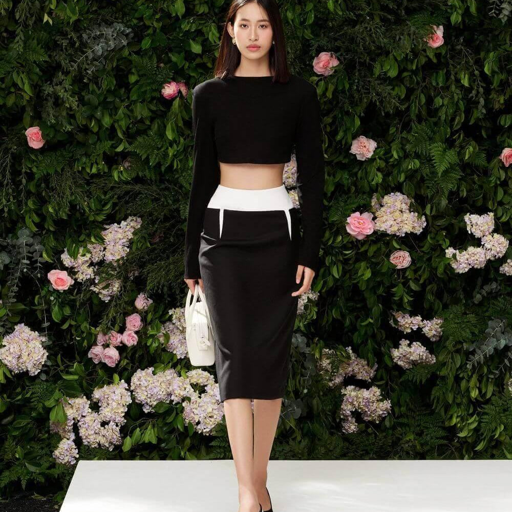 Lennon Pencil High Waist Wool Below The Knee Skirt - MEAN BLVD