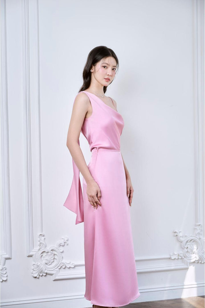 Lenora A-line Basic Silk Satin Ankle Length Skirt - MEAN BLVD