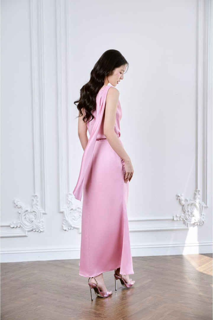 Lenora A-line Basic Silk Satin Ankle Length Skirt - MEAN BLVD
