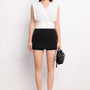 Lenora Gathered V-Neck Silk Top - MEAN BLVD