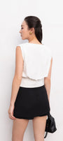 Lenora Gathered V-Neck Silk Top - MEAN BLVD
