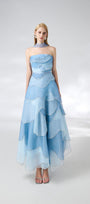 Leonard Layered Straight Across Neck Organza Ankle Length Dress - MEAN BLVD