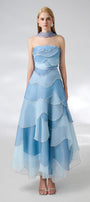 Leonard Layered Straight Across Neck Organza Ankle Length Dress - MEAN BLVD