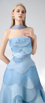 Leonard Layered Straight Across Neck Organza Ankle Length Dress - MEAN BLVD