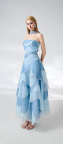 Leonard Layered Straight Across Neck Organza Ankle Length Dress - MEAN BLVD