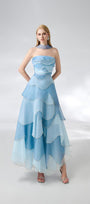 Leonard Layered Straight Across Neck Organza Ankle Length Dress - MEAN BLVD