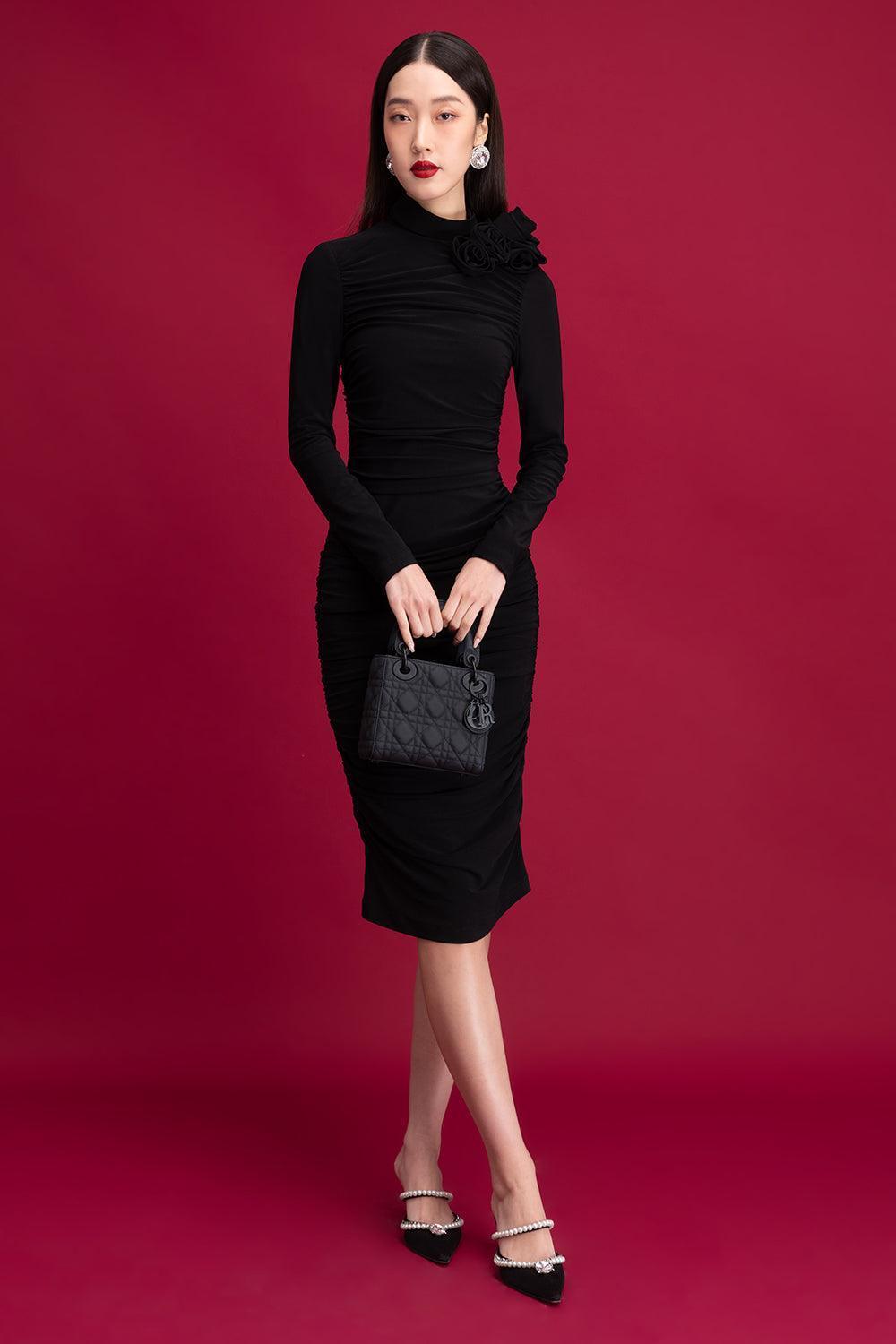 Leonora Bodycon Long Sleeved Rayon Midi Dress - MEAN BLVD