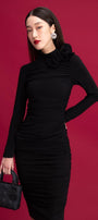 Leonora Bodycon Long Sleeved Rayon Midi Dress - MEAN BLVD