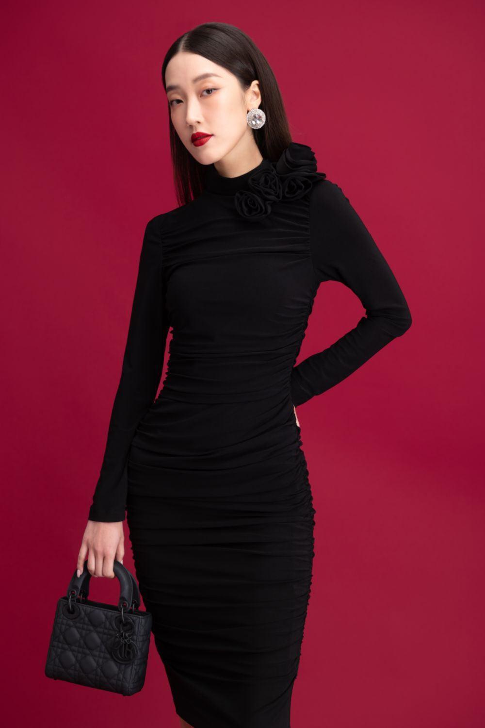 Leonora Bodycon Long Sleeved Rayon Midi Dress - MEAN BLVD