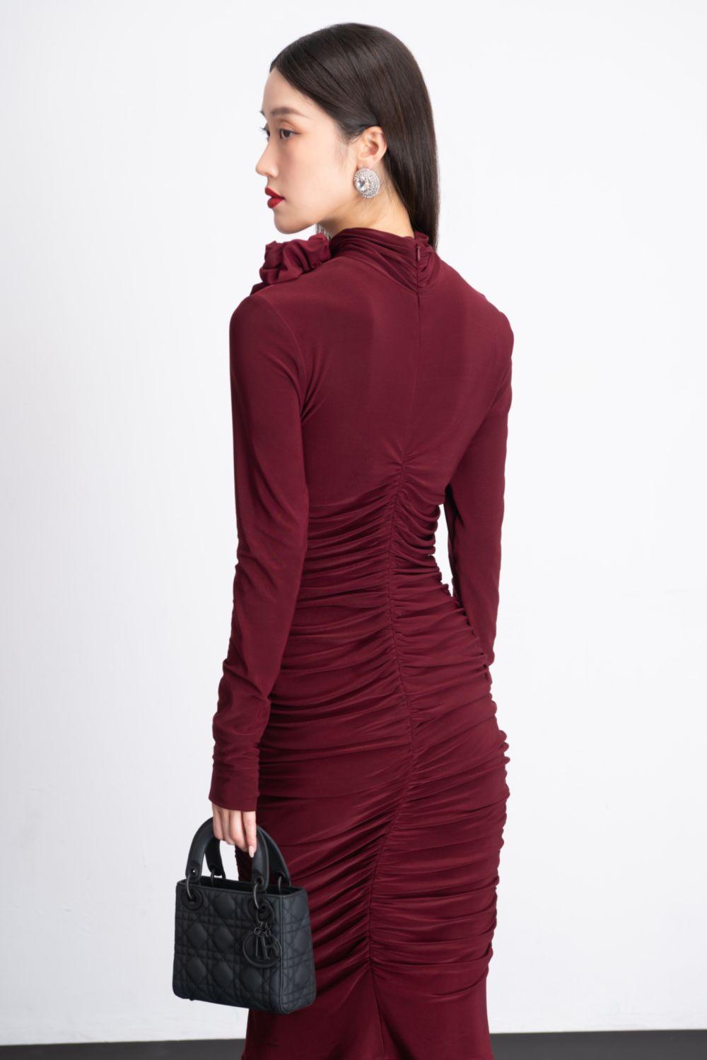 Leonora Bodycon Long Sleeved Rayon Midi Dress - MEAN BLVD