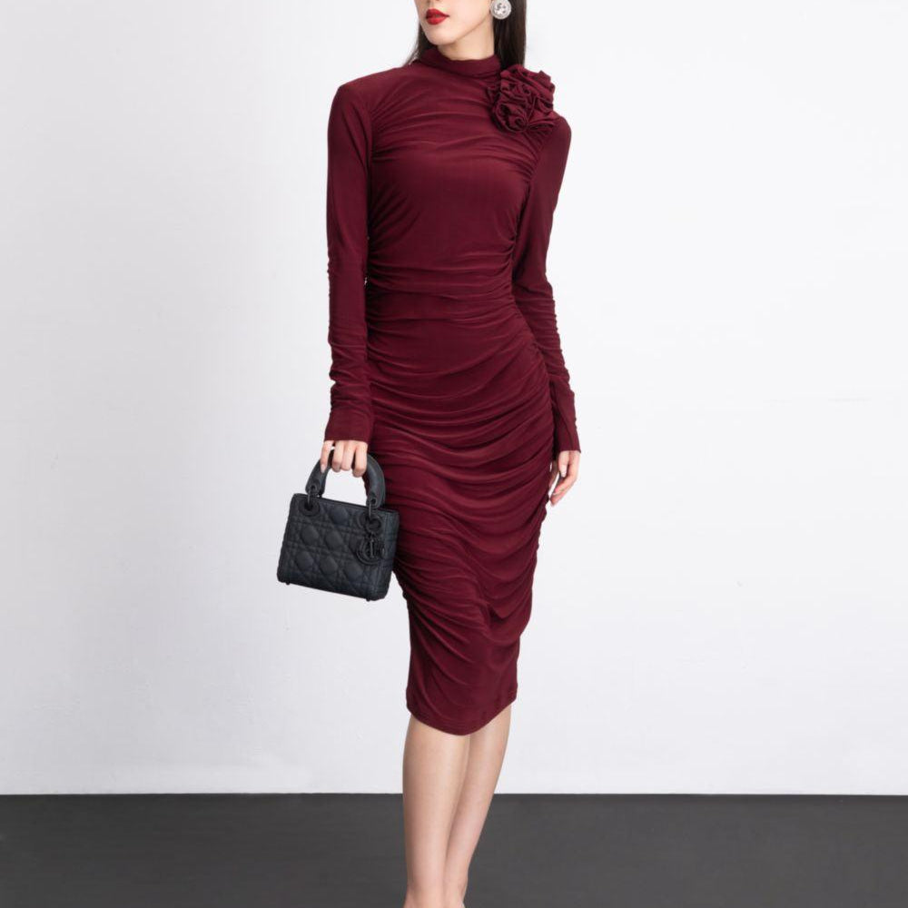 Leonora Bodycon Long Sleeved Rayon Midi Dress - MEAN BLVD