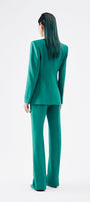 Leshley Straight High Waist Cotton Blend Floor Length Trousers - MEAN BLVD
