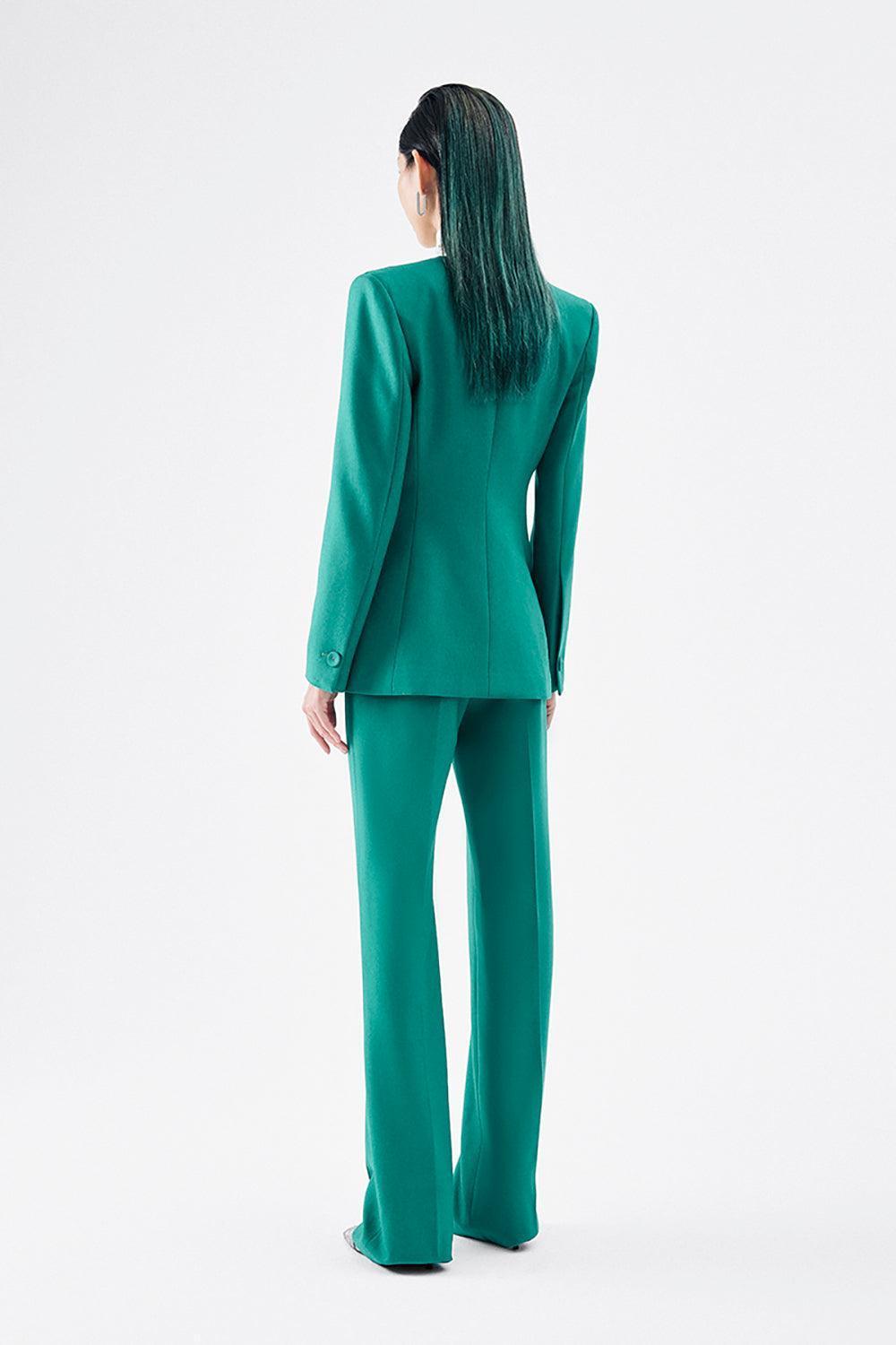 Leshley Straight High Waist Cotton Blend Floor Length Trousers - MEAN BLVD