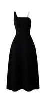 Lester A-line Asymmetric Neck Crepe Below The Knee Dress - MEAN BLVD