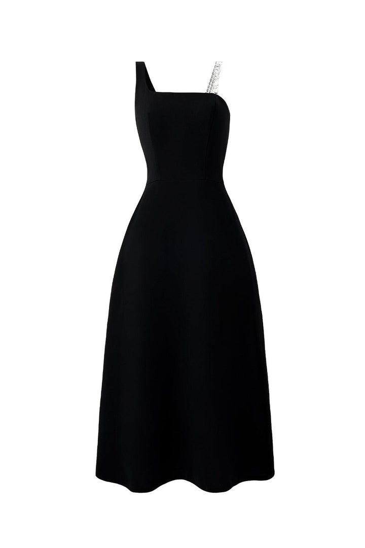 Lester A-line Asymmetric Neck Crepe Below The Knee Dress - MEAN BLVD