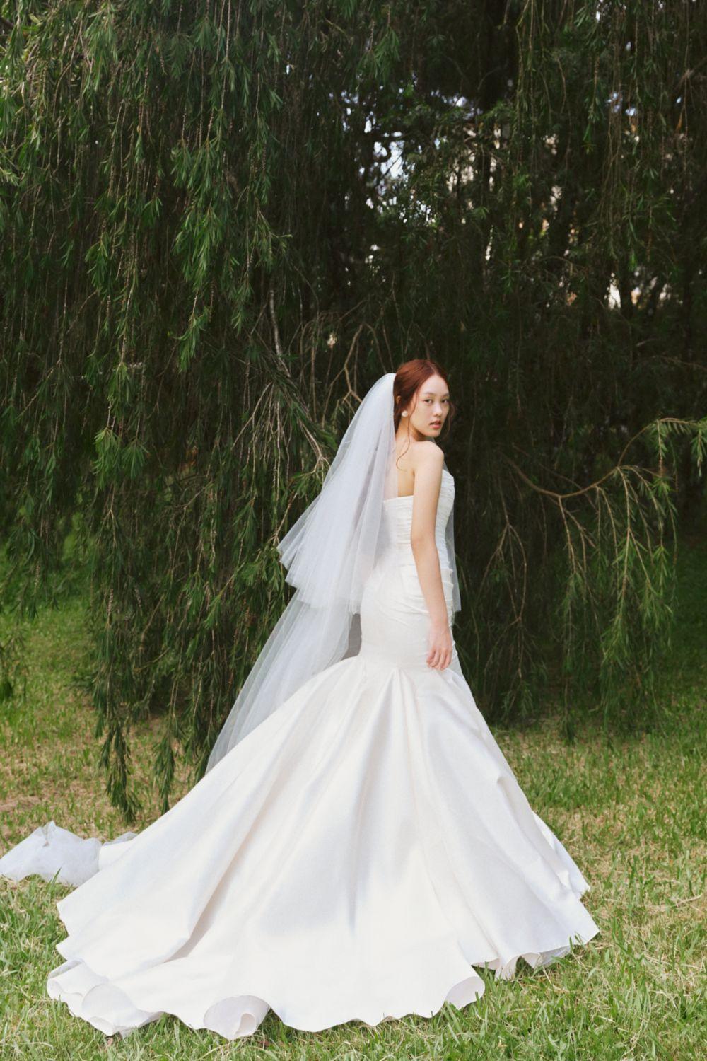 Letica Mermaid Scoop Neck Taffeta Silk Floor Length Dress - MEAN BLVD