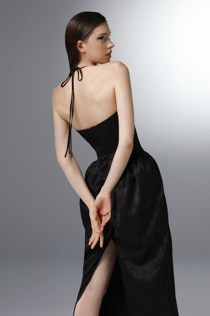 Levity Pegged Round Neck Silk Ankle Length Dress - MEAN BLVD