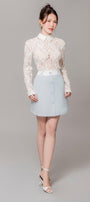 Lexie A-line Button Polycotton Mini Skirt - MEAN BLVD