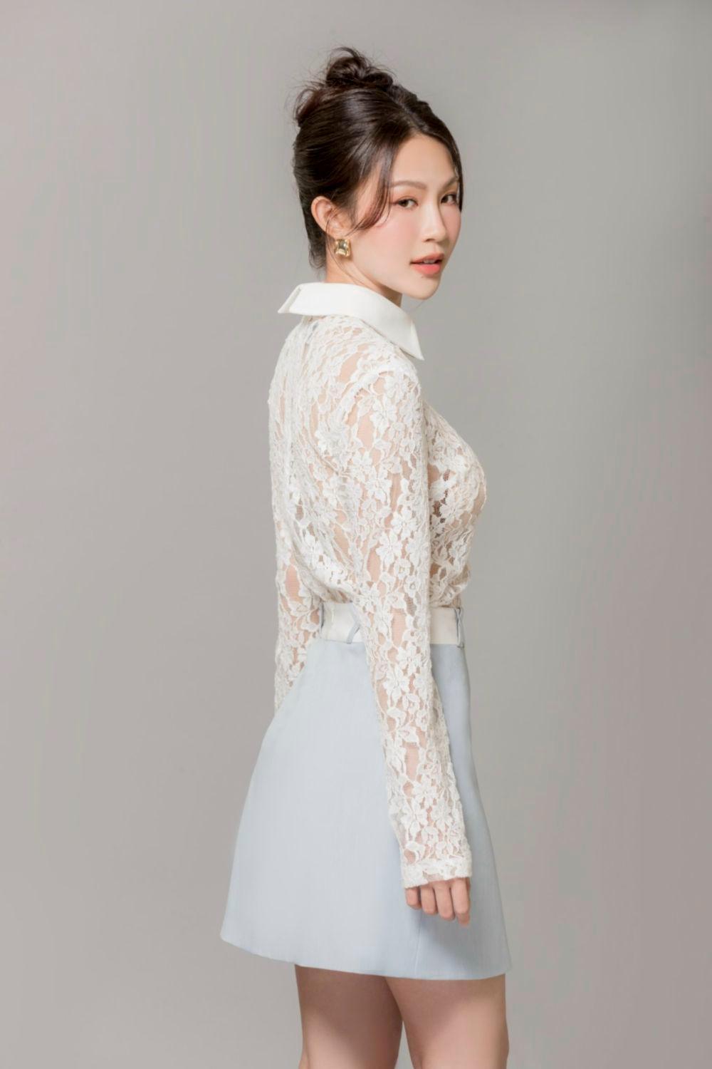 Lexie Straight Collared Neck Cotton Lace Top - MEAN BLVD