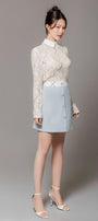 Lexie Straight Collared Neck Cotton Lace Top - MEAN BLVD