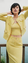 Lilia Cropped Strappy Tweed Top - MEAN BLVD