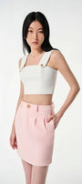 Lilia Cropped Strappy Tweed Top - MEAN BLVD