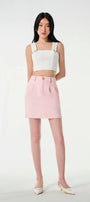 Lilia Cropped Strappy Tweed Top - MEAN BLVD