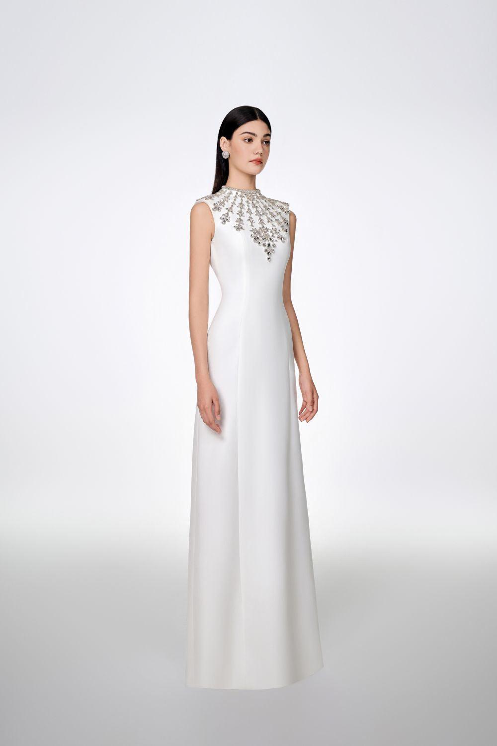 Liliana Bodycon Sleeveless Crepe Floor Length Dress - MEAN BLVD