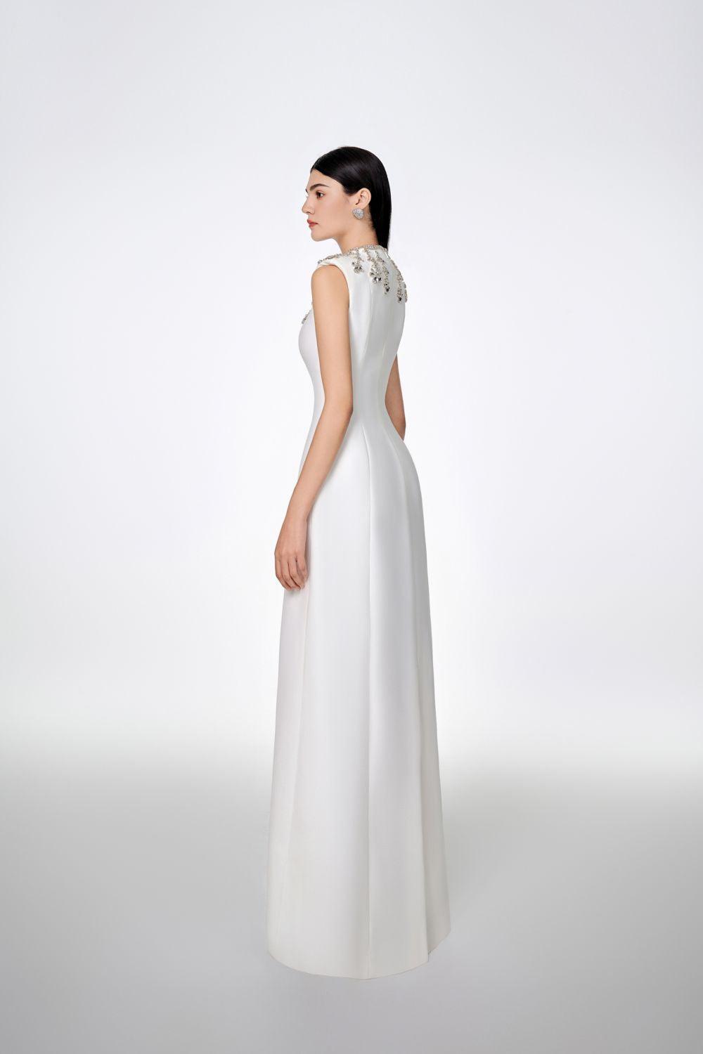 Liliana Bodycon Sleeveless Crepe Floor Length Dress - MEAN BLVD