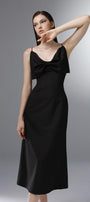 Lilibet A-line Bow Wool Cotton Calf Length Dress - MEAN BLVD