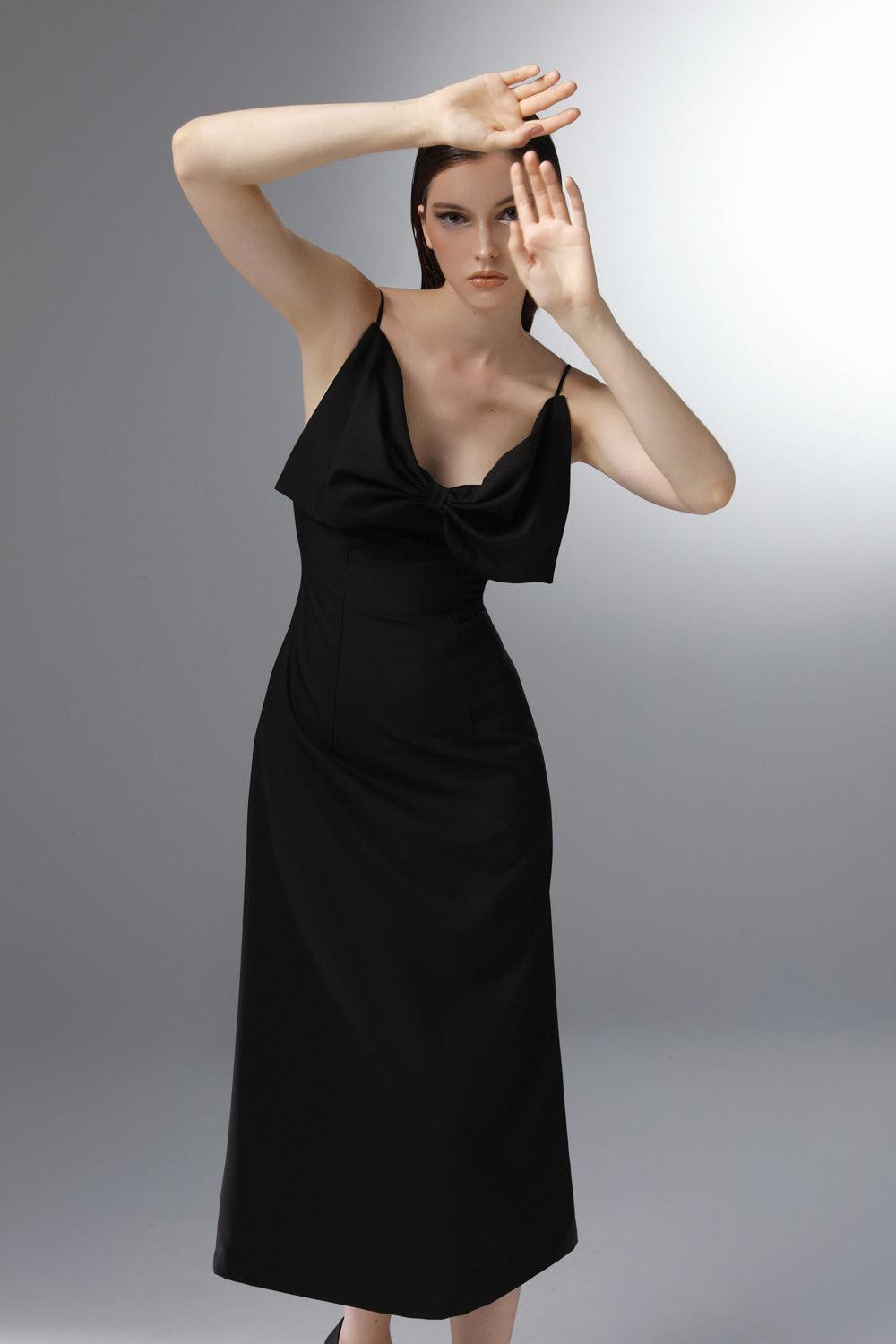 a line calf length dress Linen A-line Dress With Belt: Short Sleeve Calf Length Dress PALOMA