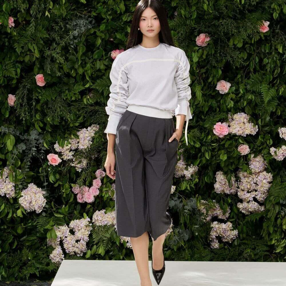 Lilith Straight Side Pocket Wool Cotton Below The Knee Pants - MEAN BLVD