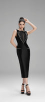 Lillian Pencil Sleeveless Taffeta Midi Dress - MEAN BLVD